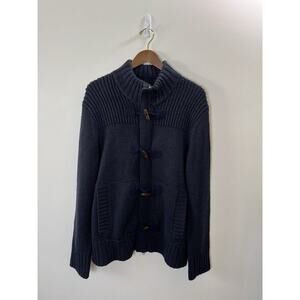 Banana Republic Womens Wool Blend Cardigan Size L Navy Preppy Minimalist Classic
